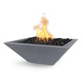The Outdoor Plus 30 Square Maya Fire Bowl - GFRC Concrete - Gray - Low Voltage Electronic Ignition - Natural Gas OPT-30SFOE12V-GRY-NG